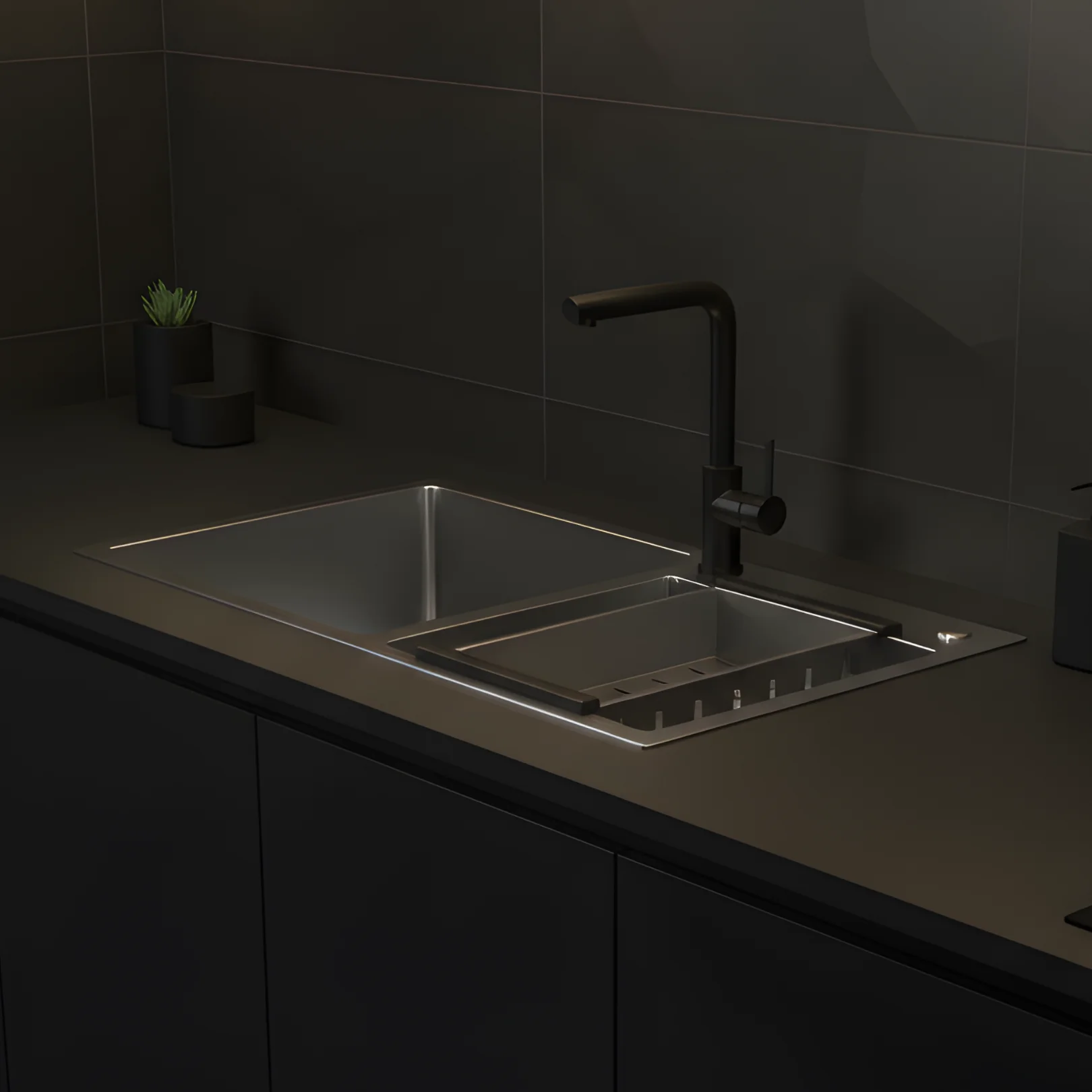 Strolberg - Drop-in Workstation Sink - Stainless Steel Double Bowl Kitchen Sink with Noise Reduction - Silver - Image 5