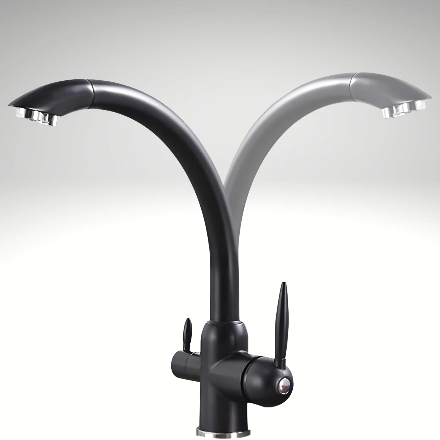 Sundby - Three-Way Faucet Kitchen Sink Mixer Tap Hot Cold Water Crane Deck Mounted Kitchen Tap - Image 6