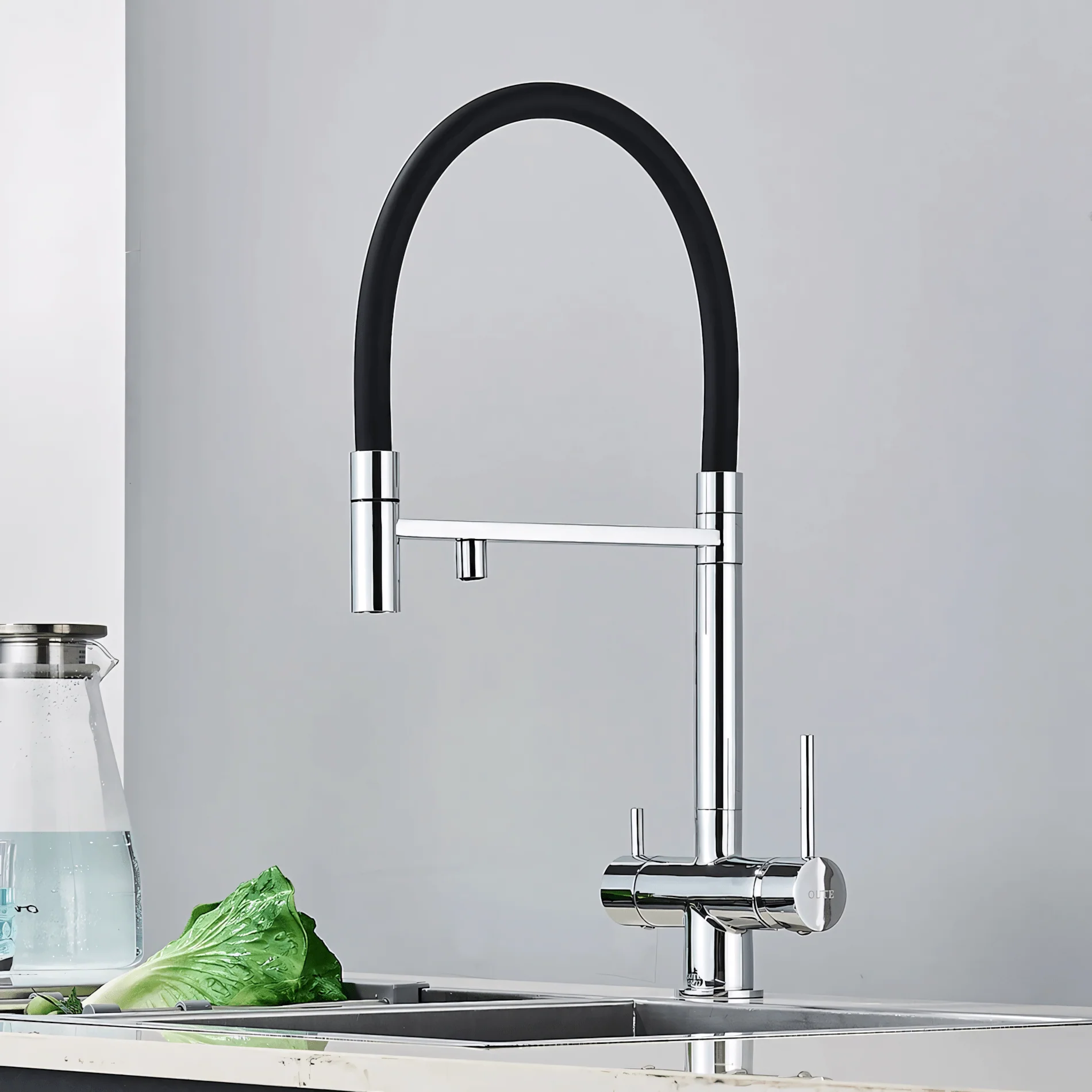 Trier - Three-Way Kitchen Faucet with Filter Tap Reverse Osmosis Compatible and Pull-Down Spout - Image 5