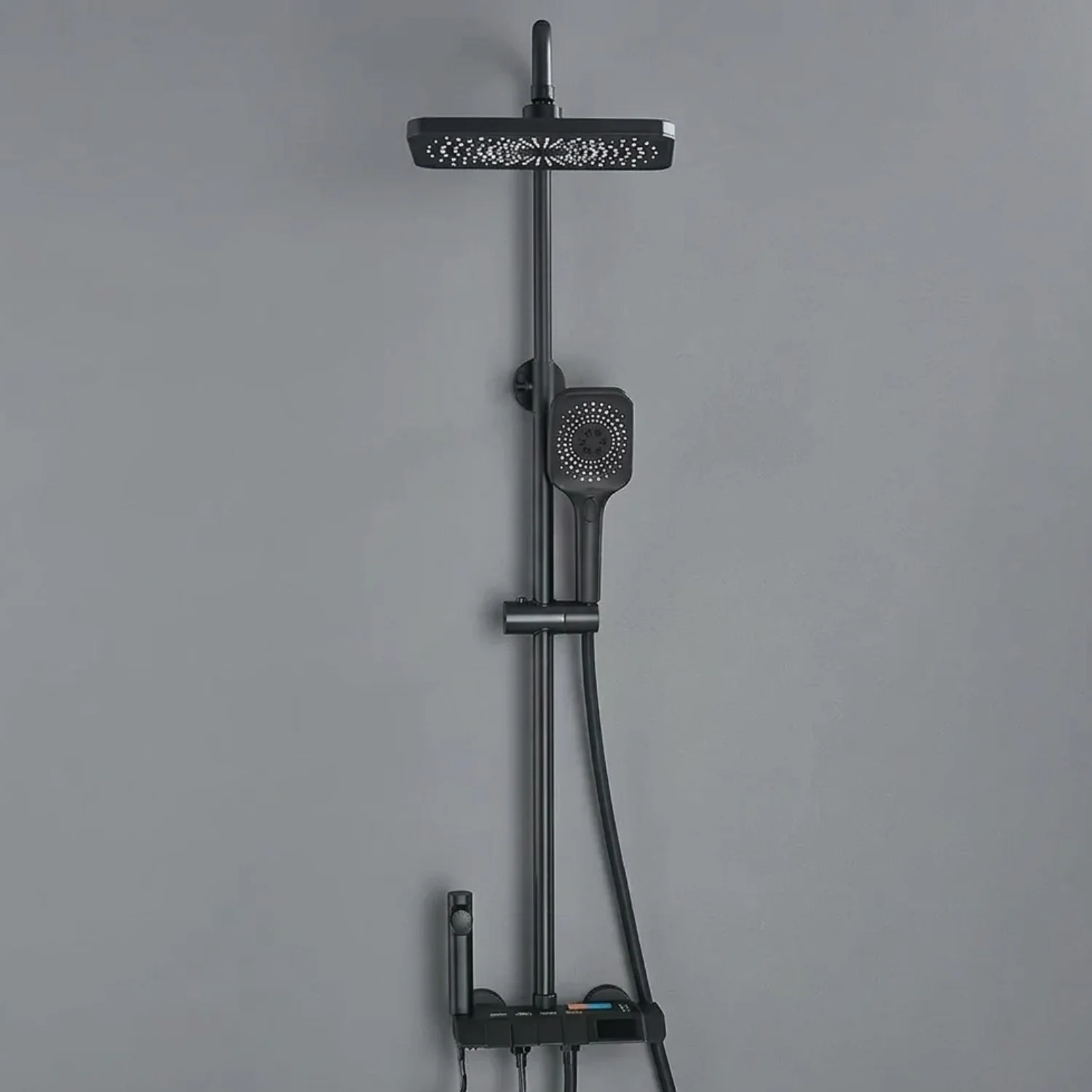 Turku - Digital Thermostatic Shower Faucet Set with LED Temperature Display 4 Function Rainfall Shower System Wall Mounted Hot Cold Mixer - Image 3