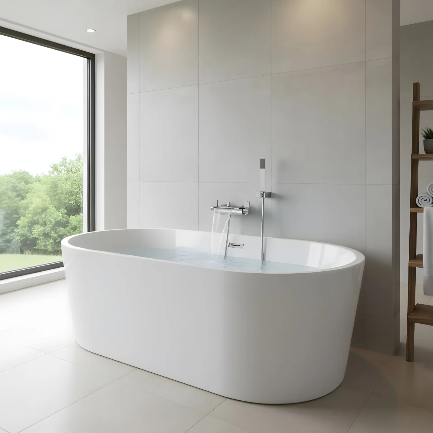 Westhafen - Modern Waterfall Shower Bathtub Wall Mounted Faucet Kit - Image 10