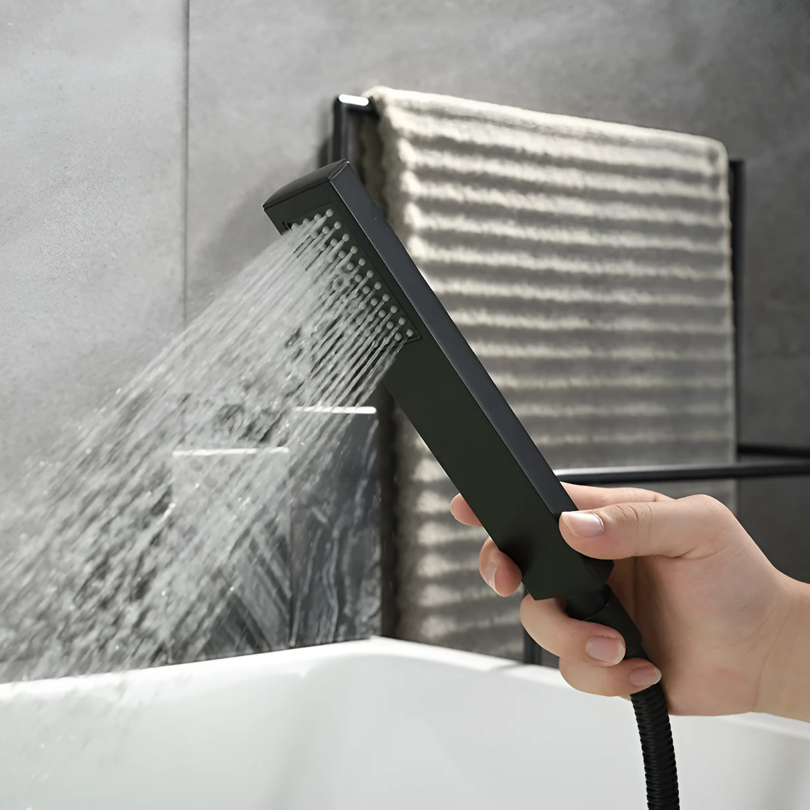 Westhafen - Modern Waterfall Shower Bathtub Wall Mounted Faucet Kit - Image 16