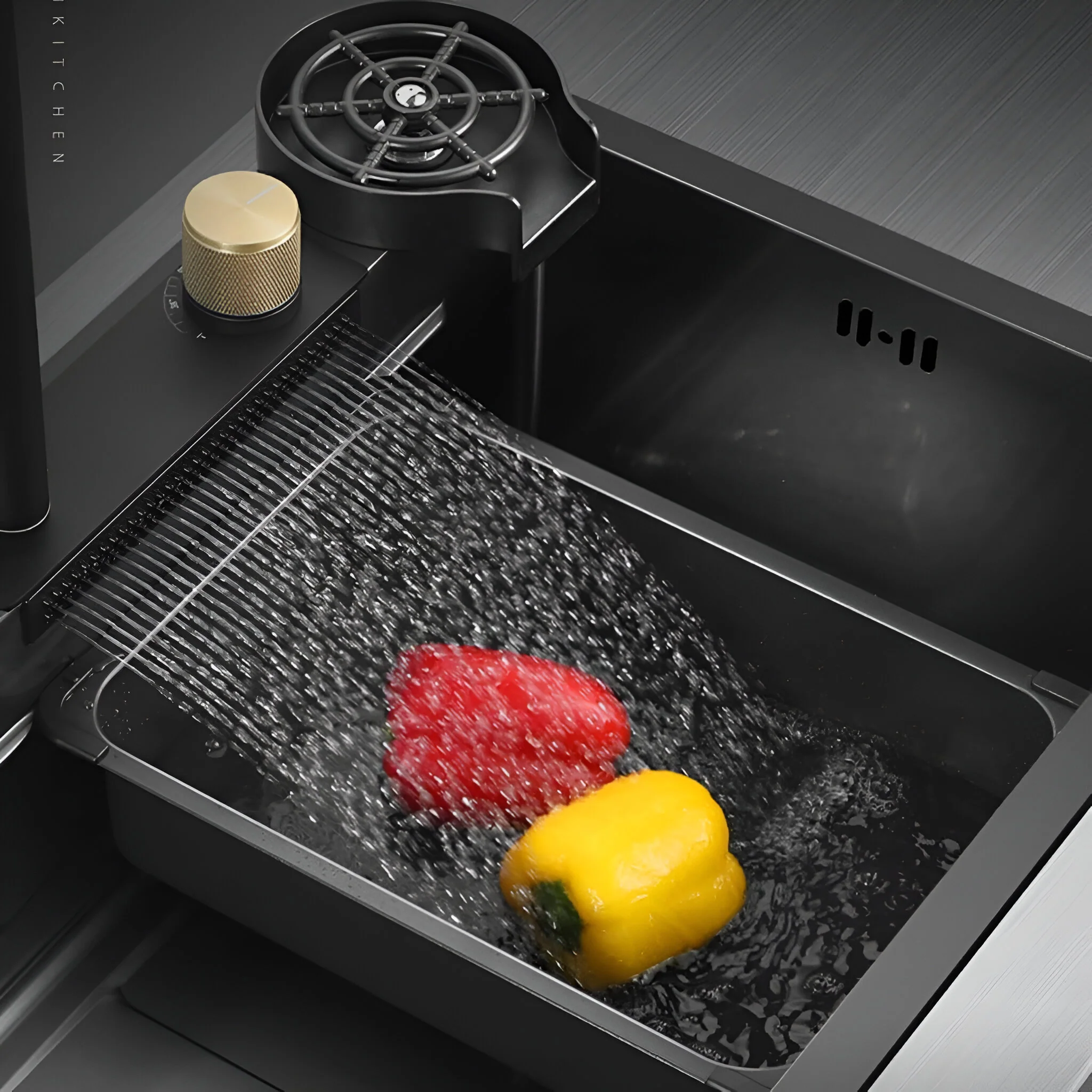 Ristafallet - Workstation Kitchen Sink & Faucet Waterfall Stainless Steel Dish Basin - Image 11