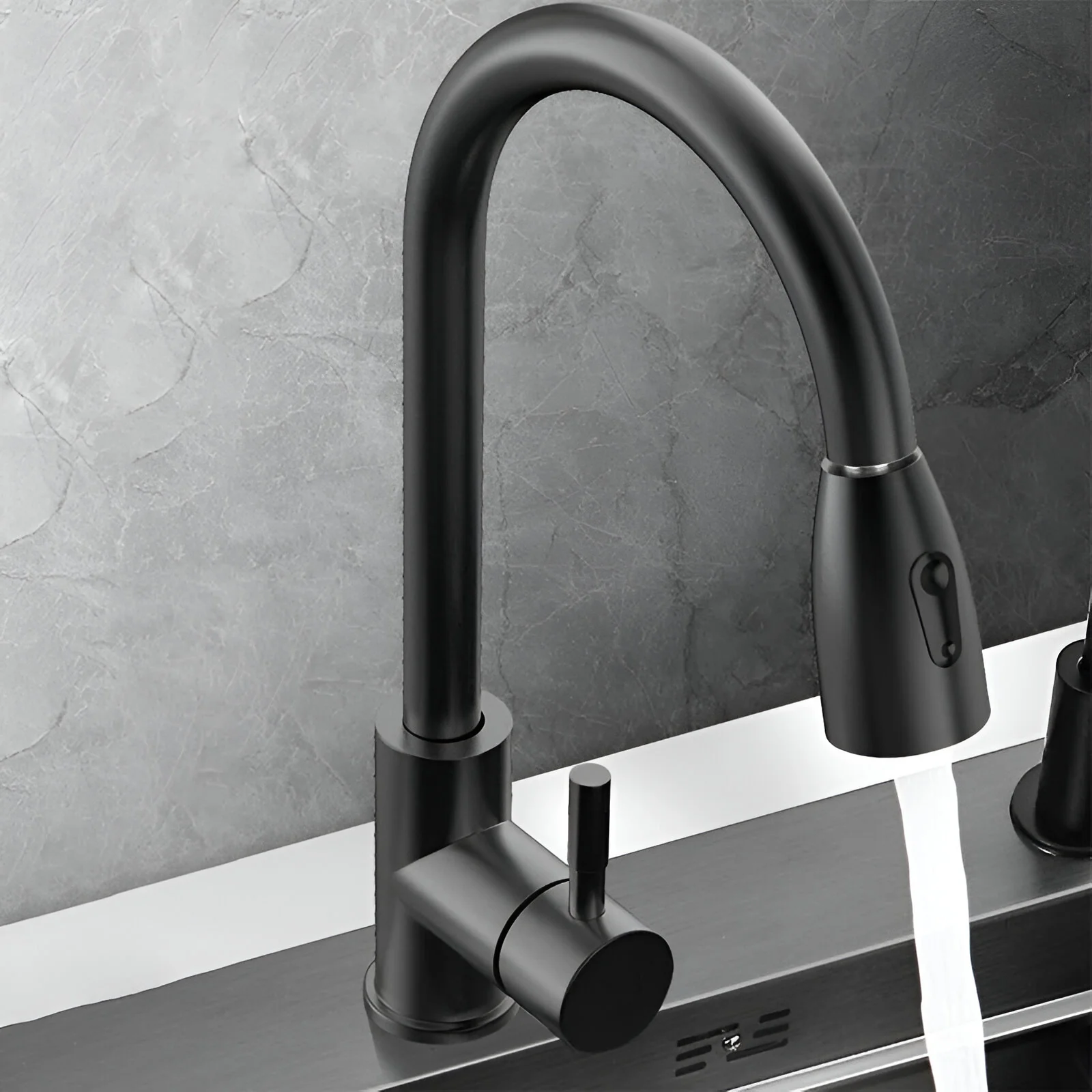 Ristafallet - Workstation Kitchen Sink & Faucet Waterfall Stainless Steel Dish Basin - Image 4