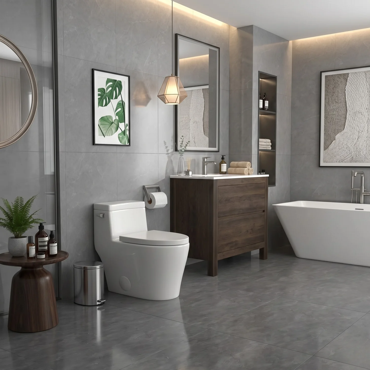 Ystad - One Piece Toilet with Single Flush Soft Closing Seat Concealed Tank Elongated Bowl Floor - Image 13